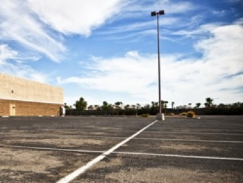 View of a parking lot with a sky in the background