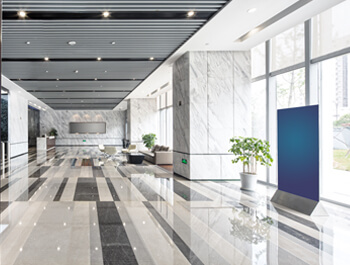 View of an upscale office lobby